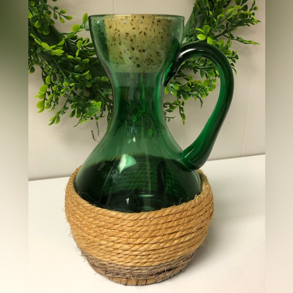 Vintage MCM Wine/Water Carafe Pitcher with Cork 9” Tall Italian